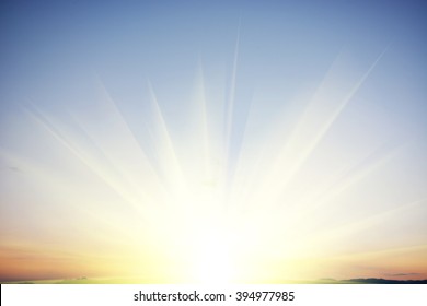 Sunset / Sunrise With Clouds, Light Rays And Other Atmospheric Effect