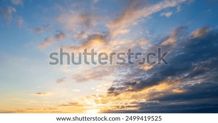 Similar – Image, Stock Photo Sunset Dramatic Sky Over Rural Green Wheat Field. Spring Season. Altered Sunrise Sky. Sunray Rays From Sky