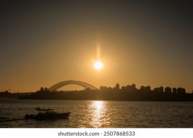 Sunset and Sydney Harbour Bridge - Powered by Shutterstock