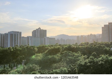 The Sunset Of Tai Po View Of City Hk