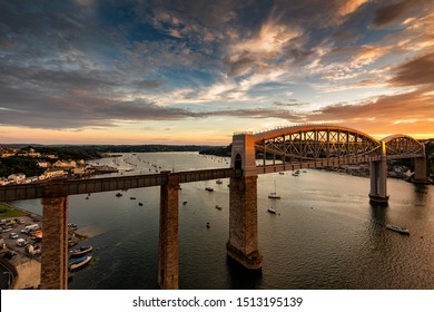 Sunset At Tamar Bridge, Plymouth