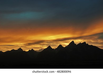 Sunset Tetons