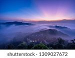 Sunset with thin clouds