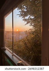 Sunset through the back window