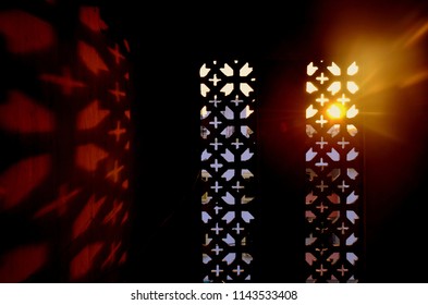 Sunset through Building
