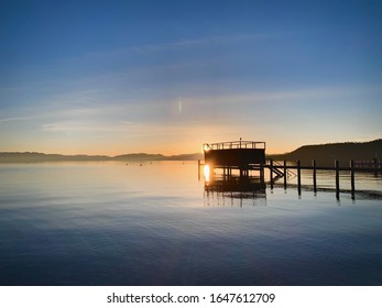 Sunset Through Dock, Incline Village, Lake Tahoe Nevada