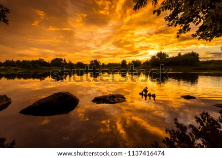 Sunset through the rain clouds