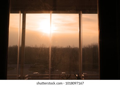Sunset through a windows