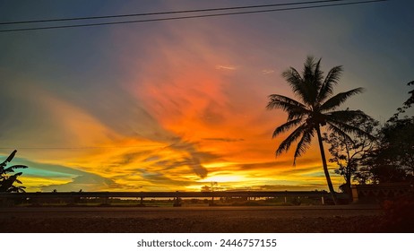 Sunset is the time when the sun goes down and night begins 