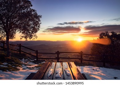 Sunset with traces of snow