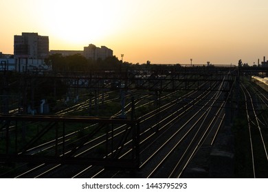 Sunset at the train station