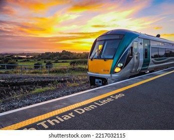 Sunset and train in the West of Ireland - Shutterstock ID 2217032115