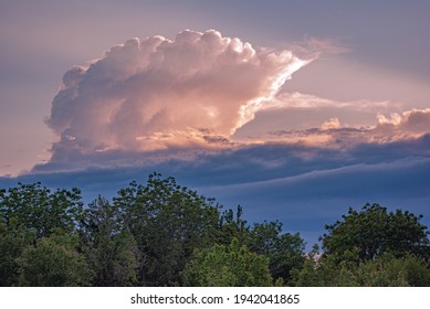 Sunset trening crimson frunderclouds summer - Shutterstock ID 1942041865
