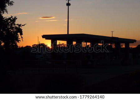 Sunset at a Truck Rest Stop