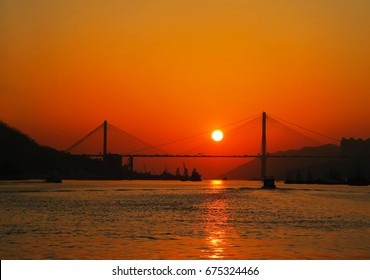 Sunset In Tsuen Wan, Hong Kong