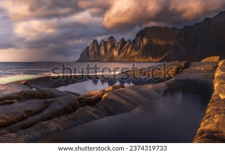Sunset at Tungeneset in Senja, Norway