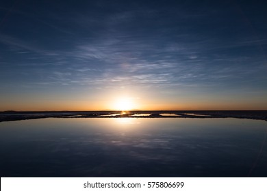 Sunset of Uyuni salt desert, Bolivia.  - Shutterstock ID 575806699