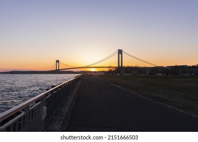 sunset at Verrazano bridge, Brooklyn NY