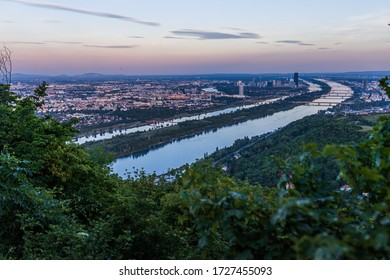 Sunset in Vienna, Austria from the hill Kahlenberg
