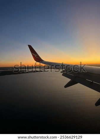 A sunset view from an airplane