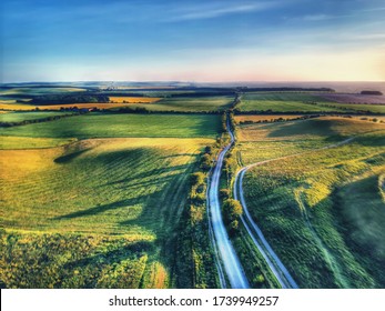 Sunset View Along The Ridgeway In Oxfordshire