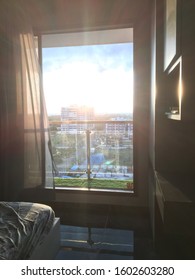 Sunset view from the bedroom window