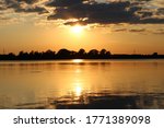 Sunset view at Creve Coeur Lake in St. Louis Missouri