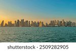 Sunset View of Doha Skyline