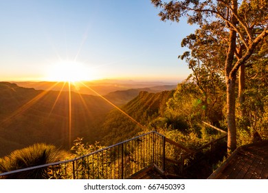 Sunset View From The Gold Coast Hinterland, Queensland, Australia