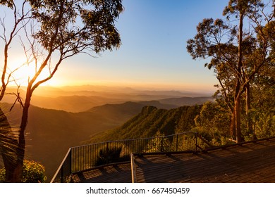 Sunset View From The Gold Coast Hinterland, Queensland, Australia