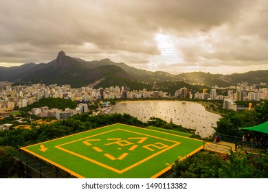 
Sunset view of Guanabara Bay, Corcovado and Botafogu in Rio de Janeiro, Brazil. Guanabara Bay - Brazil's second largest bay