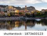 Sunset view in Lake Las Vegas area at Nevada