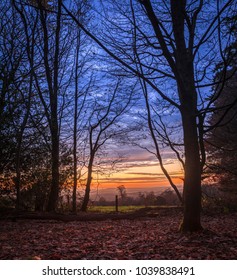 Sunset view from Lieth Hill, Surrey, England