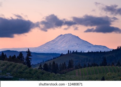 Sunset View Of Mount Adams