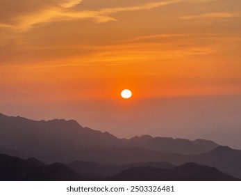 Sunset view from mountain top