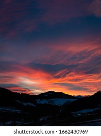 Sunset view in the Mountains of Austria