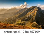 Sunset view on Col Ranzola from Punta Regina, between Ayas and Gressoney valleys, Aosta Valey, Italy