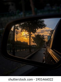 Sunset view on the road