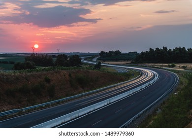 sunset view over a bridge 