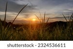 sunset view over the hill