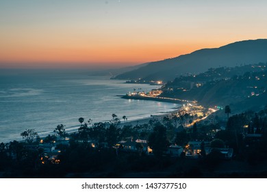 Sunset view of the Pacific Coast, in Pacific Palisades, Los Angeles, California - Shutterstock ID 1437377510