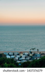 Sunset view of the Pacific Ocean in Pacific Palisades, Los Angeles, California - Shutterstock ID 1437376379
