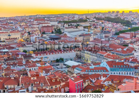 Similar – Foto Bild Erleuchtetes Lissabon un der Tejo nach Sonnenuntergang