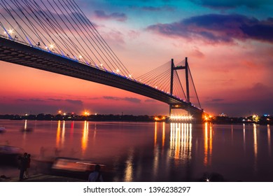 Sunset View Of Princep Ghat,kolkata,india