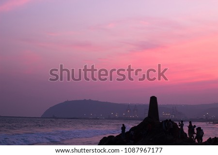 Sunset view at RK beach and dophin nose , Visakhapatnam, Andhra Pradesh, India