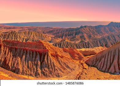 Sunset View Of The Sacred Land Of Buddhists In The Kund Malir Balochistan 