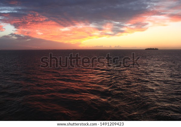 Sunset View Sea Cabin Cruise Ship Stock Photo Edit Now 1491209423