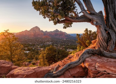 Sunset view of Sedona Arizona from Airport Mesa - Powered by Shutterstock