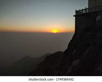 Sunset view from top of a mountain