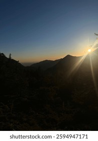 Sunset View From Top Of Mountain 